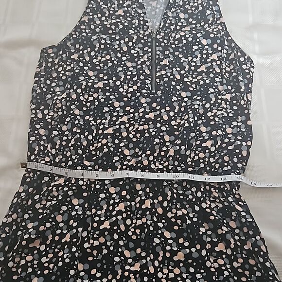 Banana Republic Sleeveless Elastic Waist Mini Cotton Dress Black/Pink Size 8 - Picture 7 of 16